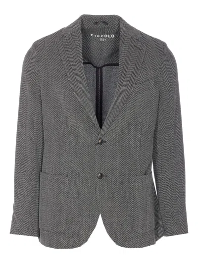 CIRCOLO 1901 CHEVRON SINGLE-BREASTED JACKET