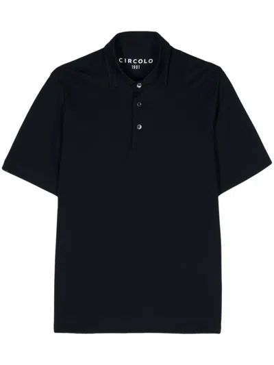 Circolo 1901 Classic Pique Polo Shirt In Black