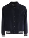 Circolo 1901 Navy Corduroy Varsity Jacket In Blue