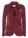Circolo 1901 Bordeaux Jacket With Chest Pocket And V-neck In Burgundy