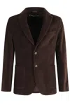 Circolo 1901 Corduroy Blazer With Ribbed Velvet Detailing In Black