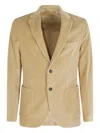 Circolo 1901 Sandy Beige Corduroy Jacket With Ribbed Velvet Accents In Neutral