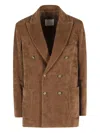 Circolo 1901 Corduroy Double-breasted Blazer In Brown