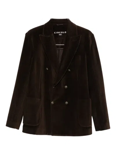 Circolo 1901 Corduroy Double-breasted Blazer In Brown