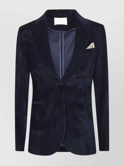 Circolo 1901 Corduroy Jacket Notch Lapel In Blue