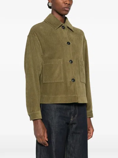 Circolo 1901 Corduroy Patch-pocket Jacket In Green