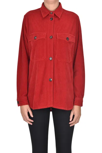 Circolo 1901 Corduroy Shirt Jacket In Red