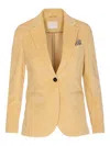 Circolo 1901 Notched Lapel Jacket With Multiple Pockets In Orange