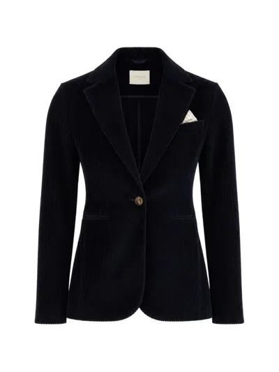 Circolo 1901 Corduroy Single-breasted Blazer In Blue