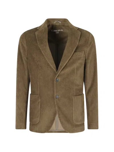 Circolo 1901 Corduroy Single-breasted Blazer In Brown