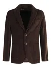 Circolo 1901 Corduroy Blazer With Ribbed Velvet Detailing In Brown
