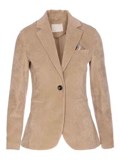 Circolo 1901 Bordeaux Jacket Frontal Button Closure In Neutral