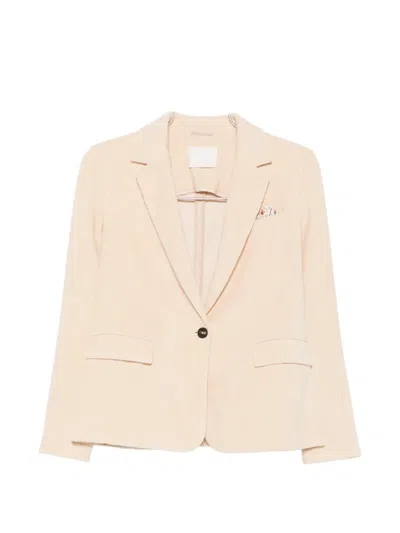 Circolo 1901 Corduroy-effect Single-breasted Jacket In Neutral