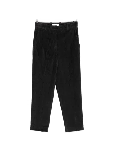 Circolo 1901 Corduroy-effect Straight-leg Trousers In Black