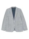 Circolo 1901 Checkered Cotton And Linen Blend Jacket In Blue
