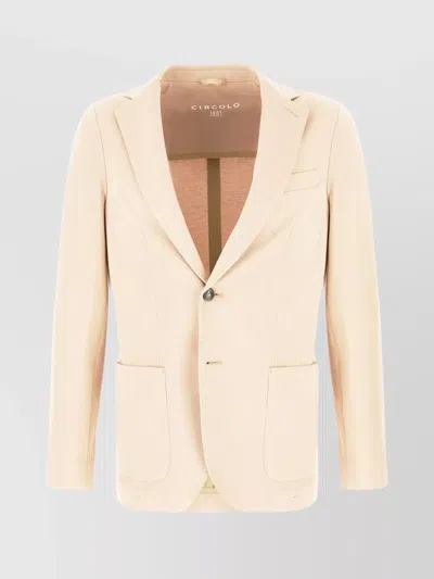 CIRCOLO 1901 COTTON BLAZER WITH BACK VENT AND FRONT POCKETS