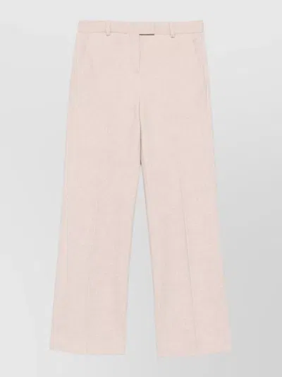 Circolo 1901 Cotton Blend Trousers Mid Rise Straight Leg In Neutral