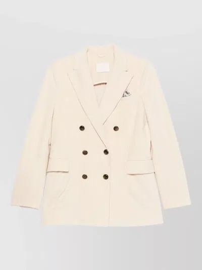 Circolo 1901 Cotton Corduroy Double-breasted Suit Jacket In Pink