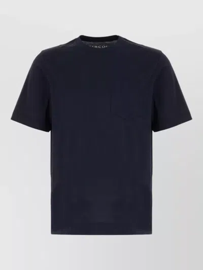Circolo 1901 Cotton Crew Neck T Shirt Chest Pocket In Blue