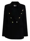 Circolo 1901 Double-breasted Velvet Jacket Featuring Pockets
