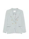 Circolo 1901 Sky Blue Solid Notched Lapel Blazer In Blue