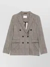 Circolo 1901 Herringbone-pattern Double-breasted Jacket In Gray
