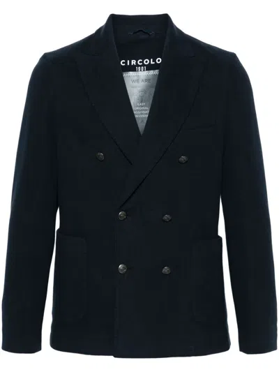 Circolo 1901 Cotton Double Breasted Jacket In Black