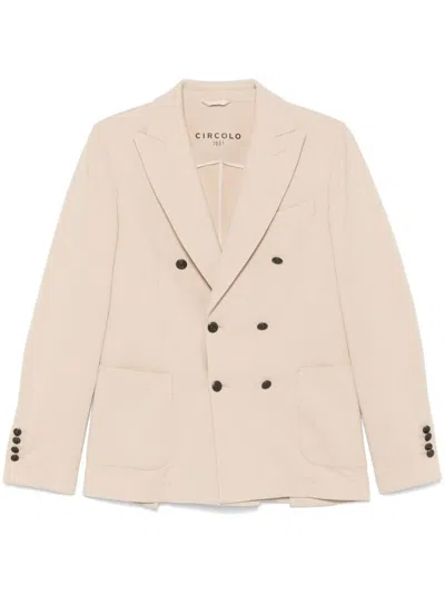 Circolo 1901 Cotton Double-breasted Jacket In Beige