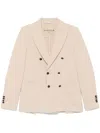 Circolo 1901 Cotton Double-breasted Jacket In Beige