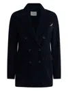 Circolo 1901 Double-breasted Jacket Featuring Chest Pocket In Blue