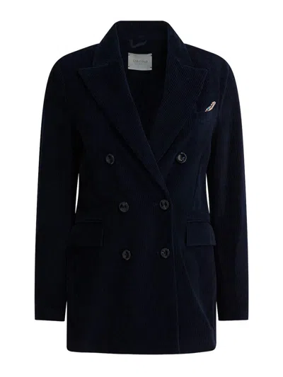 Circolo 1901 Cotton Double-breasted Jacket In Blue