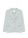 Circolo 1901 Sky Blue Solid Notched Lapel Blazer In Blue