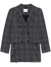Circolo 1901 Double Breasted Cotton Blend Tailored Jacket In Blue