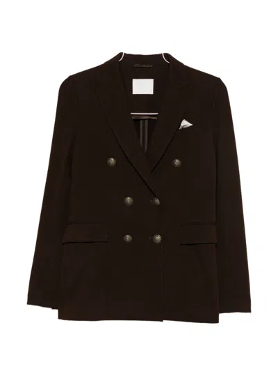 Circolo 1901 Cotton Double Breasted Jacket In Brown