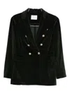 Circolo 1901 Double-breasted Cotton Jacket Featuring Pockets In Green