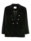 Circolo 1901 Double-breasted Cotton Jacket Featuring Pockets In Green