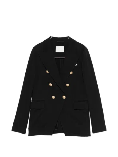 Circolo 1901 Cotton Double-breasted Jacket In Animal Print