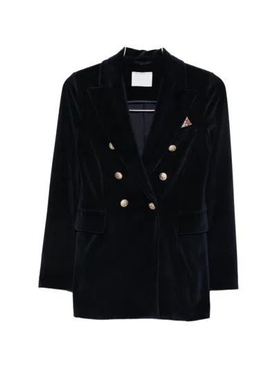 Circolo 1901 Cotton Double-breasted Jacket In Animal Print