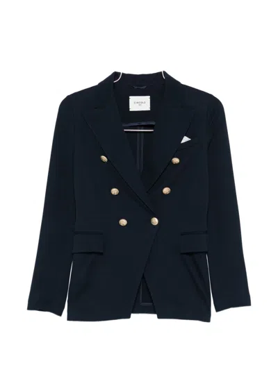 Circolo 1901 Cotton Double-breasted Jacket In Black