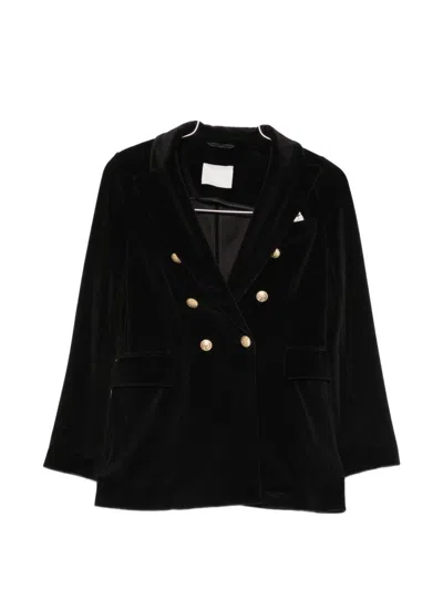 Circolo 1901 Cotton Double-breasted Jacket In Black
