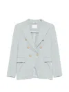 Circolo 1901 Sky Blue Solid Notched Lapel Blazer In Blue