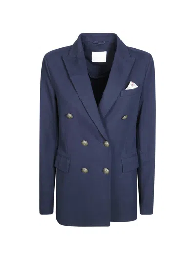 Circolo 1901 Cotton Double-breasted Jacket In Blue