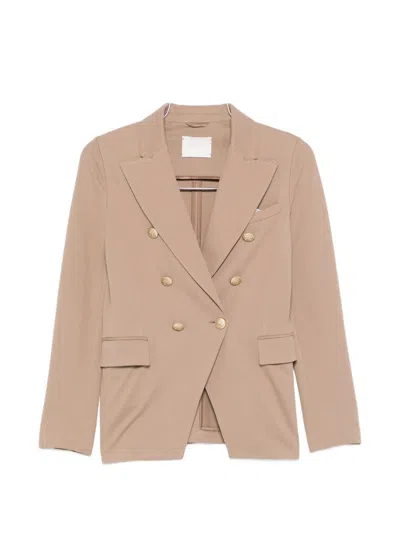Circolo 1901 Cotton Double-breasted Jacket In Brown