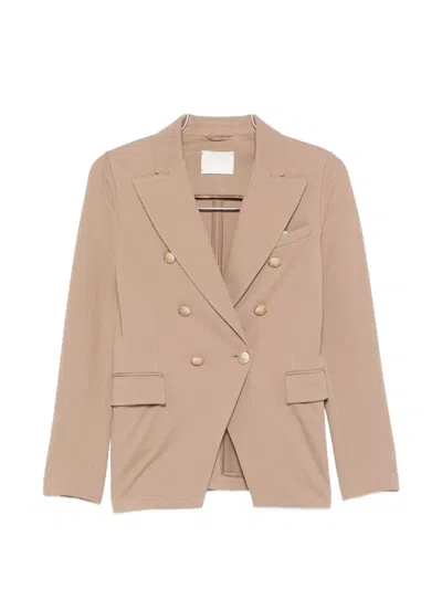 Circolo 1901 Light Brown Notched Lapel Blazer In Neutral