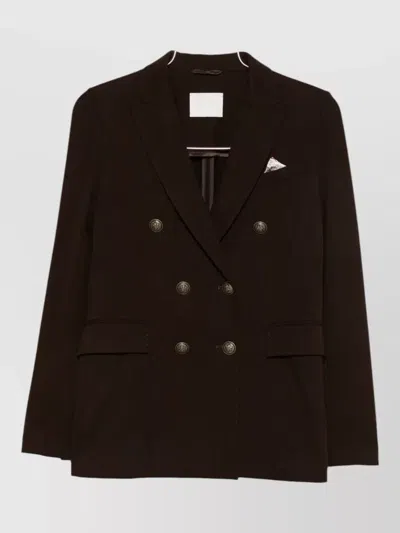 Circolo 1901 Cotton Double-breasted Suit Jacket In Brown