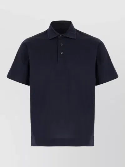 Circolo 1901 Cotton Shirt Polo Collar Short Sleeves In Blue