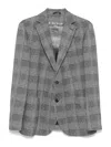 Circolo 1901 Single-breasted Checked Cotton Jacket In Blue