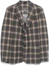 Circolo 1901 Cotton Blend Single Breasted Check Jacket In Gray