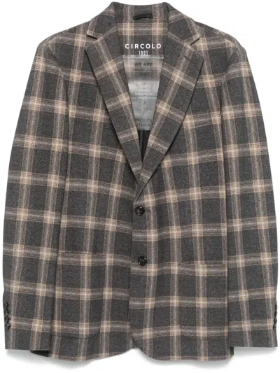 Circolo 1901 Cotton Single-breasted Jacket In Gray