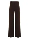 Circolo 1901 High-waisted Straight Leg Pants With Button-down Back Pocket In Brown